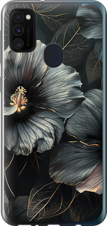 Чохол Чорні квіти на Samsung Galaxy M30s 2019