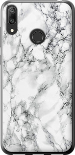 Чехол Мрамор белый для Huawei Y7 2019