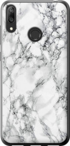 Чехол Мрамор белый для Huawei Y7 (2019)
