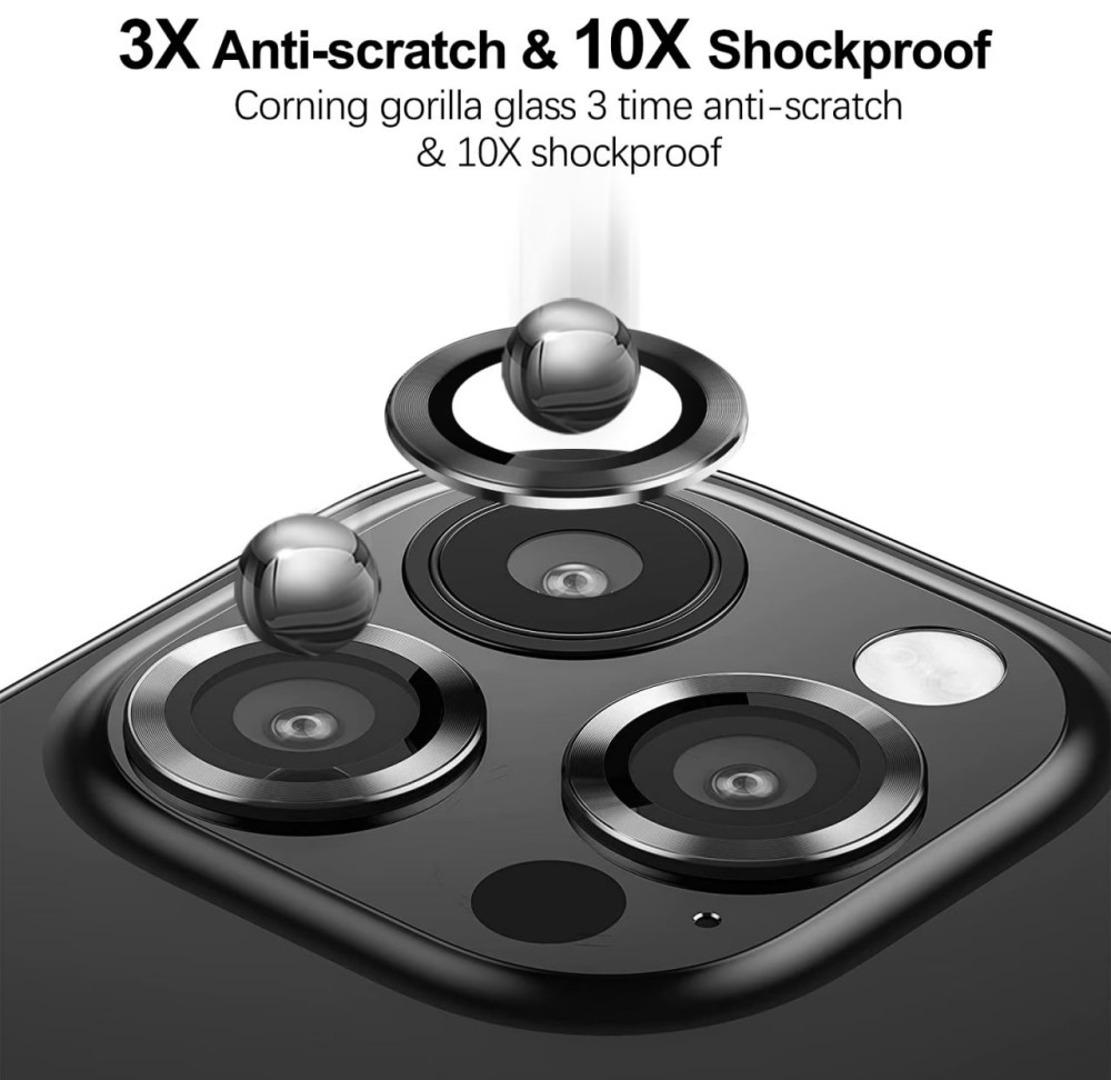 Заказать Защитное стекло Metal Classic на камеру (в упак.) для Apple iPhone 14 Pro (6.1") / 14 Pro Max (6.7") (Черный / Black) на vchehle.ua