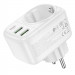 Фото СЗУ Hoco AC26 Changer Outlet Extender 20W (2USB-A/1C/1Socket) (White) в магазине vchehle.ua