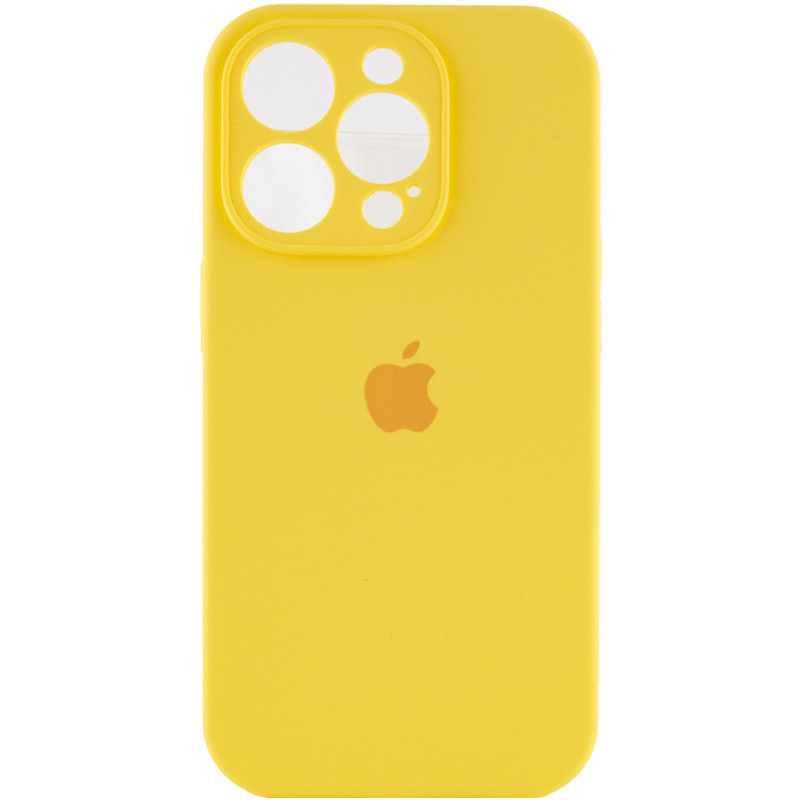 Чохол Silicone Case Full Camera Protective (AA) на Apple iPhone 15 Pro (6.1") (Жовтий / Yellow / PVH)