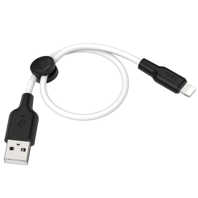 Фото Дата кабель Hoco X21 Plus Silicone Lightning Cable (0.25m) (Black / White) на vchehle.ua