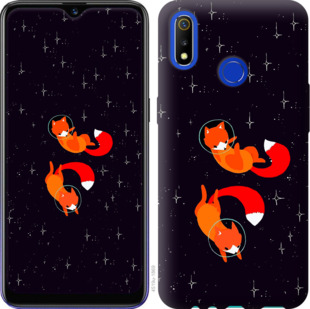 Чехол Лисички в космосе для Realme 3