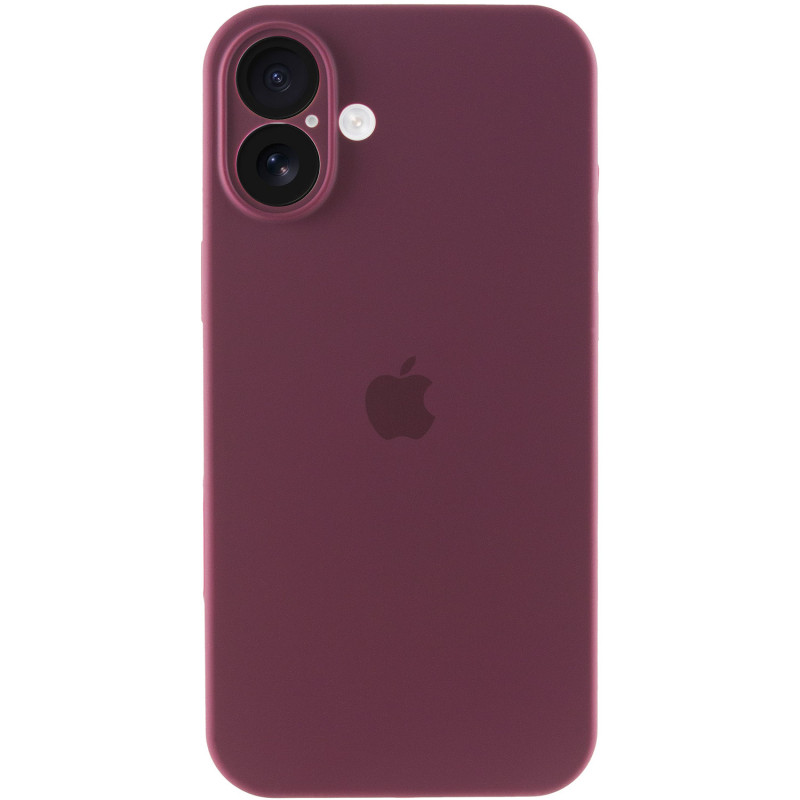 Купить Чехол Silicone Case Full Camera Protective (AA) для Apple iPhone 16 (6.1") (Бордовый / Plum) на vchehle.ua