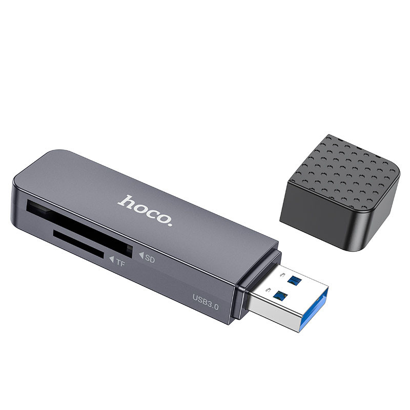 Фото Уценка Картридер Hoco HB45 Spirit 2in1 USB 3.0 (Вскрытая упаковка / Metal gray) в магазине vchehle.ua