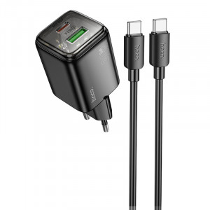 МЗП Hoco N53 Monsoon PD30W+QC3.0 (1USB-A/1C) + кабель Type-C to Type-C