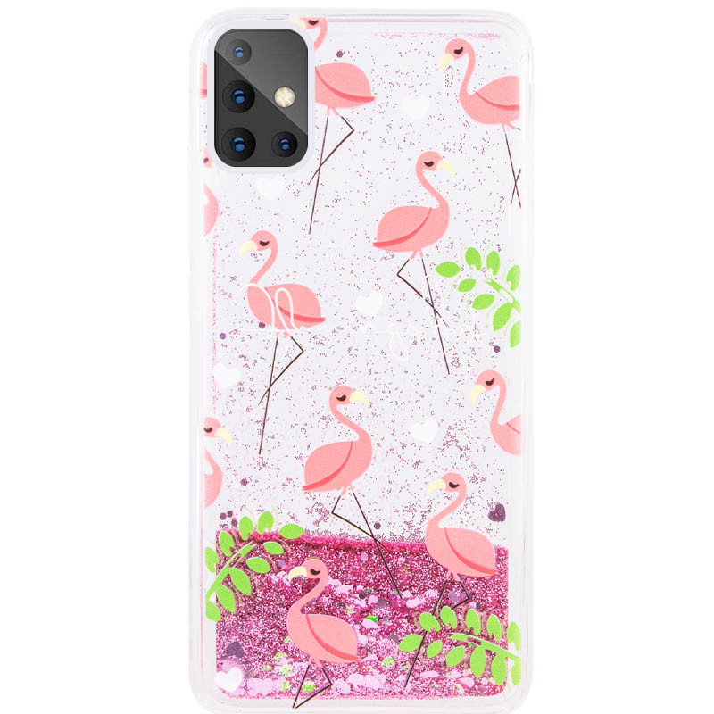 

TPU чехол с переливающимися блестками для Samsung Galaxy A71 (Фламинго) 906092