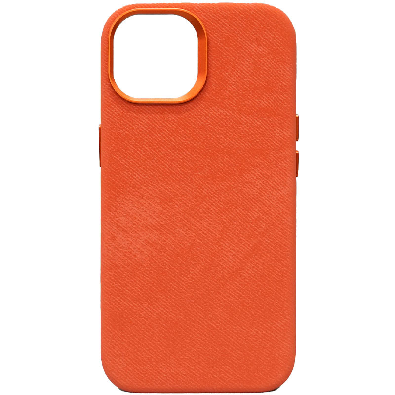 Чехол Denim with Magnetic safe для Apple iPhone 15 (6.1") (Orange)