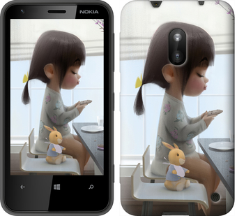 

Чехол Милая девочка с зайчиком для Nokia Lumia 620 636810