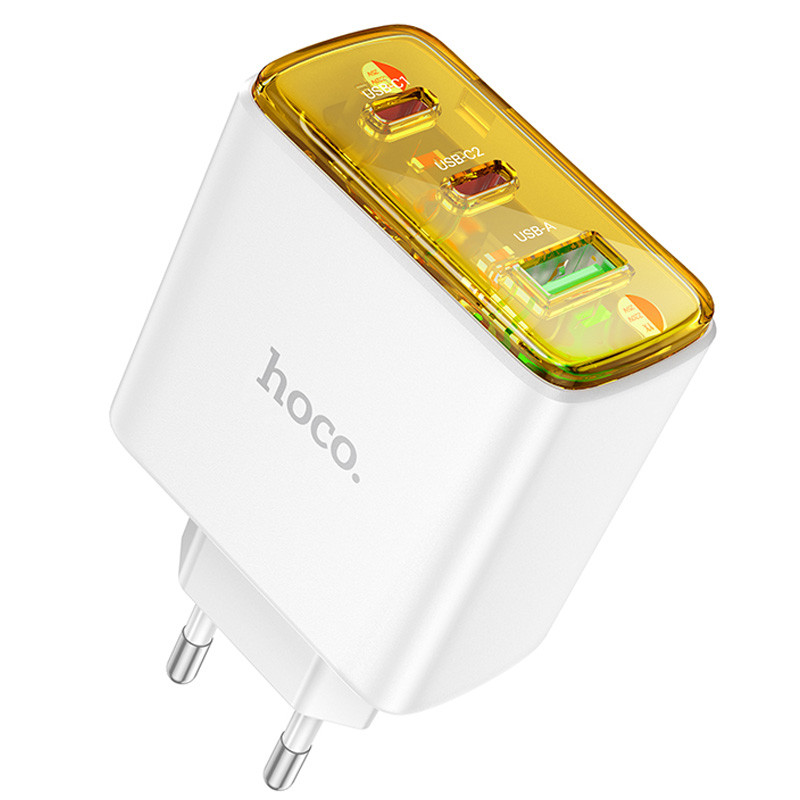 Фото СЗУ Hoco CS44A Smart PD65W (1USB-A/2С) (White) на vchehle.ua