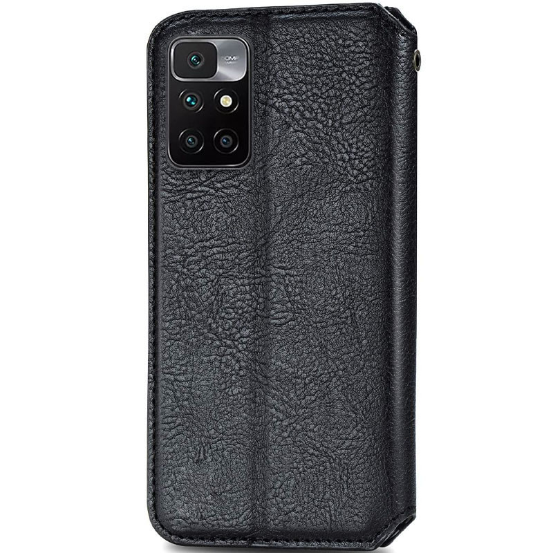 Шкіряний чохол-книжка GETMAN Cubic (PU) на Xiaomi Redmi 10 (Чорний) в магазині vchehle.ua