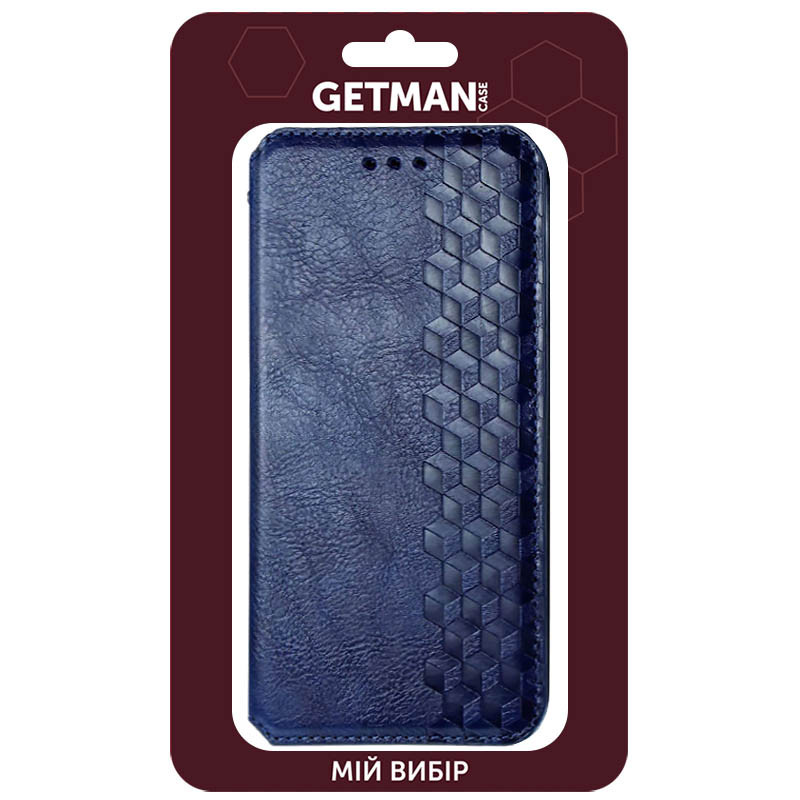 Купити Шкіряний чохол-книжка GETMAN Cubic (PU) на Xiaomi Redmi Note 9 / Redmi 10X (Синій) на vchehle.ua