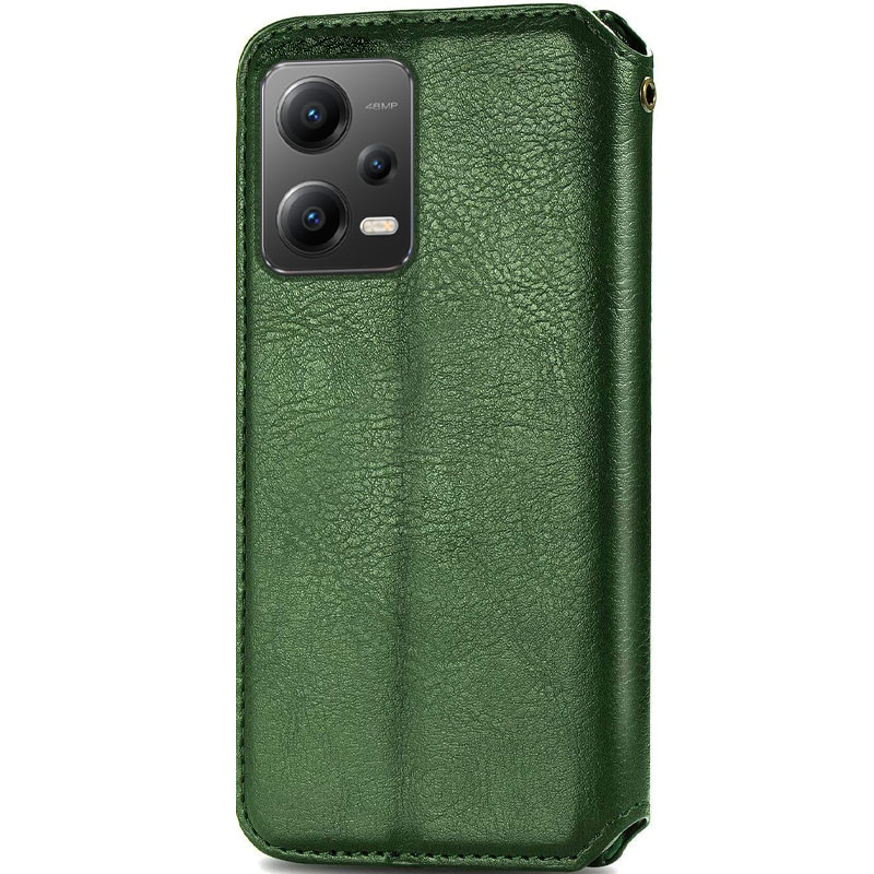 Фото Кожаный чехол книжка GETMAN Cubic (PU) для Xiaomi Poco X5 Pro 5G / Redmi Note 12 Pro 5G (Зеленый) в магазине vchehle.ua