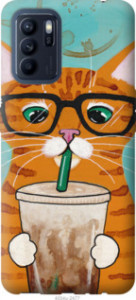 Чохол Зеленоокий кіт в окулярах на Oppo Reno6 Z