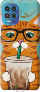 Чехол Зеленоглазый кот в очках для Motorola G100