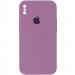 Чохол Silicone Case Square Full Camera Protective (AA) для Apple iPhone X / XS (5.8") (Ліловий / Lilac Pride)