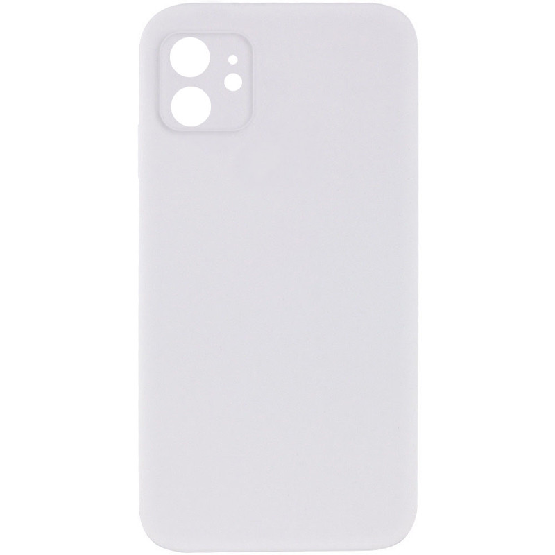 Silicone Case Square Full Camera Protective (AA) NOLOGO для Apple iPhone 11 (6.1") (Белый / White)