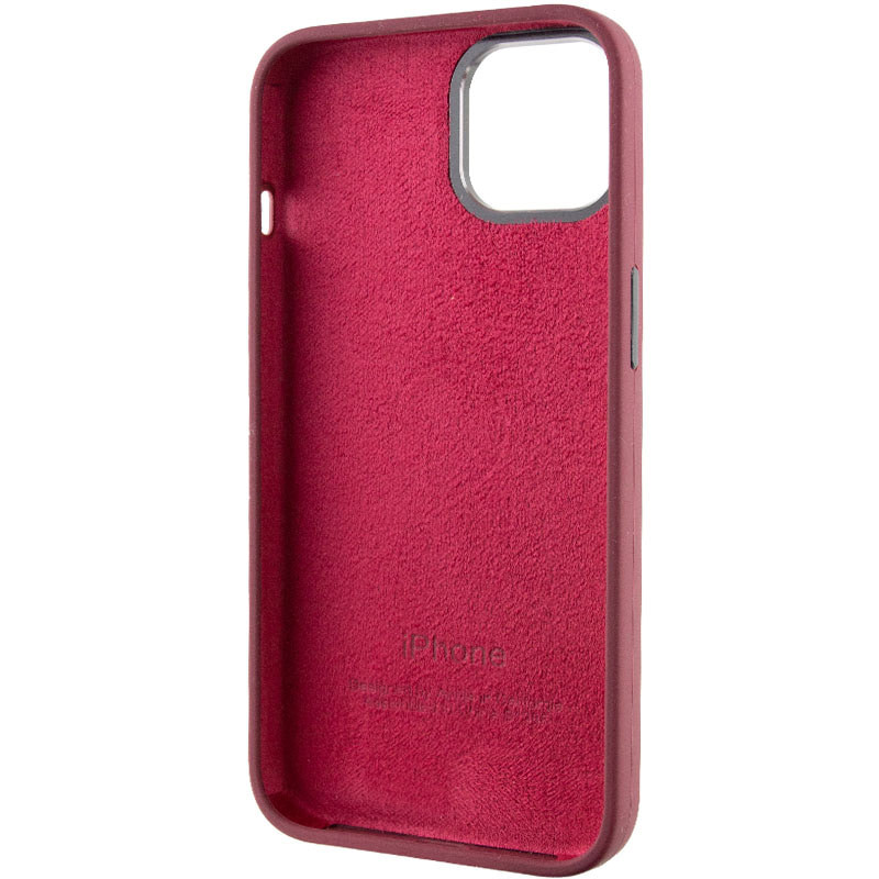 Купить Чехол Silicone Case Metal Buttons (AA) для Apple iPhone 14 (6.1") (Бордовый / Plum) на vchehle.ua