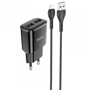 СЗУ Hoco C88A Star round 2.4A (2USB-A) + кабель USB to Lightning
