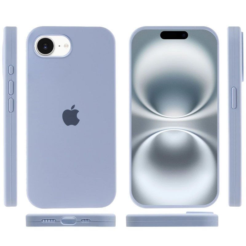 Фото Чехол Silicone Case Full Protective (AA) для Apple iPhone 16e (6.1") (Голубой / Lilac Blue) в магазине vchehle.ua