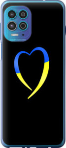 Чехол Жёлто-голубое сердце для Motorola G100