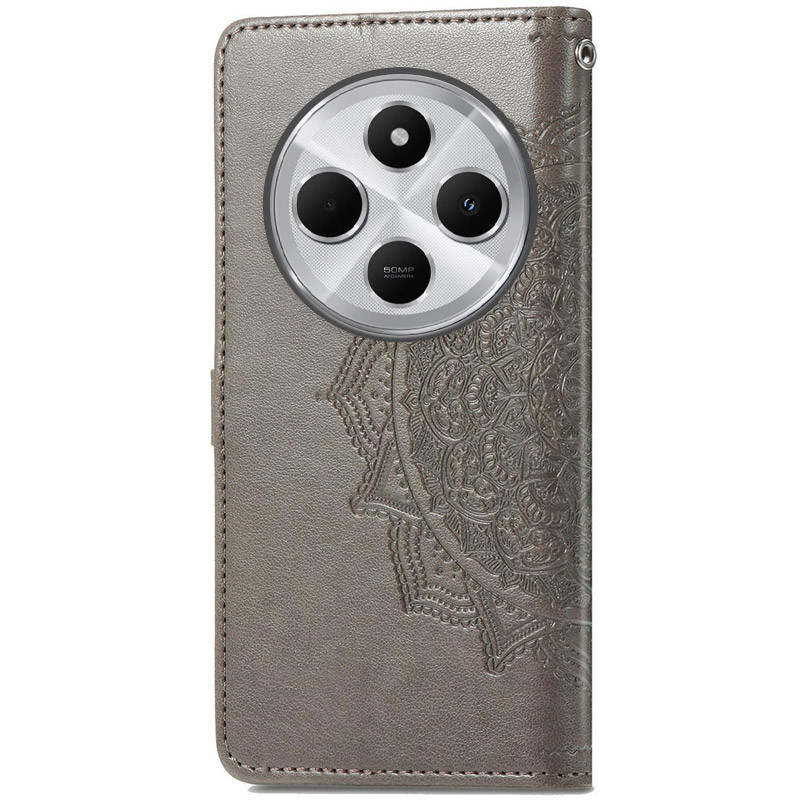 Фото Кожаный чехол-книжка Art Case с визитницей для Xiaomi Redmi 14C / Poco C75 (Серый) на vchehle.ua