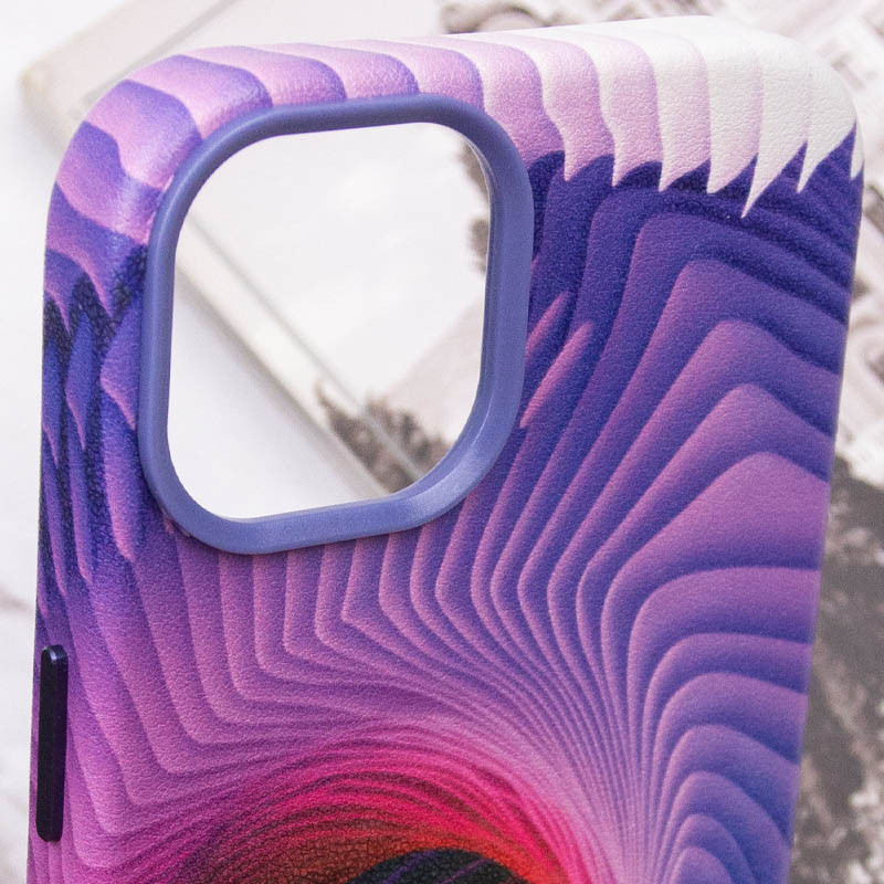 Замовити Шкіряний чохол Colour Splash with Magnetic Safe на Apple iPhone 12 Pro / 12 (6.1") (Purple / Pink) на vchehle.ua