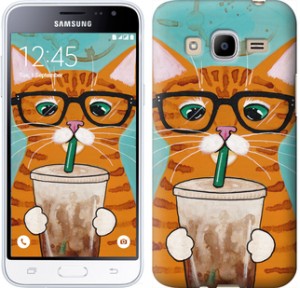 Чохол Зеленоокий кіт в окулярах на Samsung Galaxy J2 (2016) J210