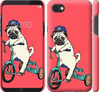 

Чехол Мопс на велосипеде для LG Q6 671015