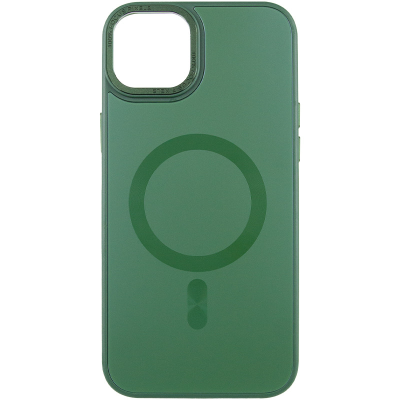 Чехол TPU+Glass Sapphire Midnight Open Camera with Magnetic Safe для Apple iPhone 15 Plus (6.7") (Зеленый / Forest green)