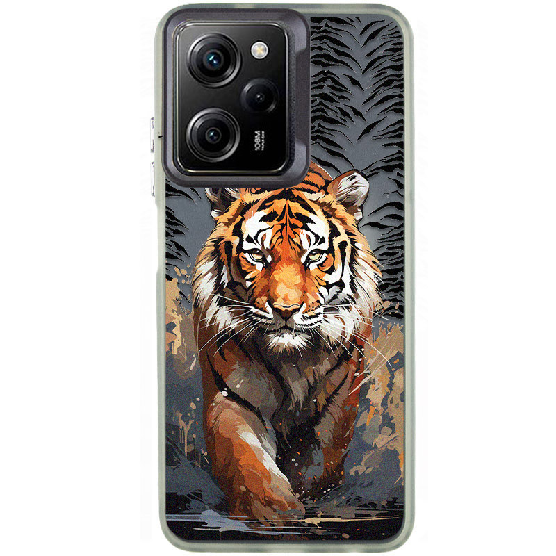 TPU+PC чохол TakiTaki Magic glow на Xiaomi Poco X5 Pro 5G / Redmi Note 12 Pro 5G (Tiger / Black)