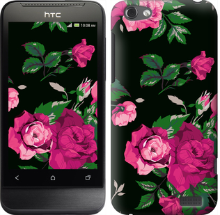 

Чехол Розы на черном фоне для HTC One V t320e 546889