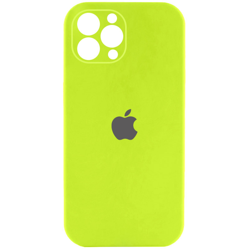 Чохол Silicone Case Full Camera Protective (AA) на Apple iPhone 12 Pro Max (6.7") (Кислотно-зелений / Acid Green)