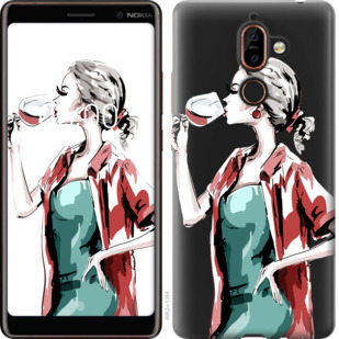 

Чохол Дівчина з келихом на Nokia 7 Plus 841872