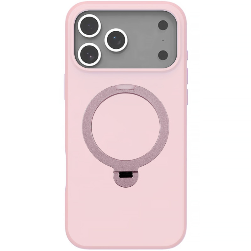 TPU+PC чехол Metal Buttons with Magnetic Safe Colorful HQ Ring для Apple iPhone 17 Pro Max (6.9") (Pink)