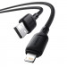 Дата кабель Baseus Silky Series OS Fast Charging USB to Lightning 2.4A (1m) (P1037770) (Cluster Black) в магазині vchehle.ua