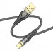 Фото Дата кабель Hoco U121 Gold standart Transparent Discovery Edition USB to Type-C (1.2m) (Black) в магазине vchehle.ua