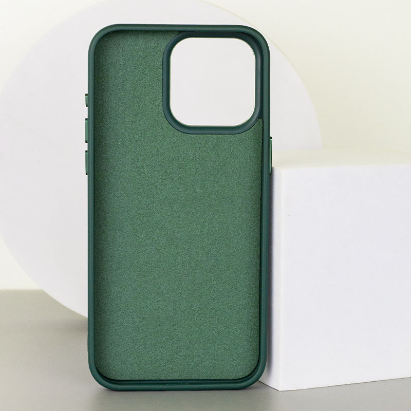 Фото Кожаный чехол Bonbon Leather Metal Style with Magnetic Safe для Apple iPhone 14 Pro (6.1") (Зеленый / Pine green) на vchehle.ua