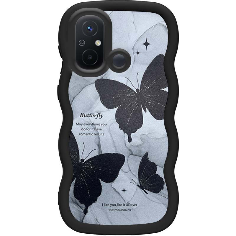 Чехол TPU Cloudy Pictures для Xiaomi Redmi 12C / Poco C55 (Butterflies)