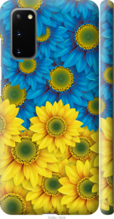 Чехол Жёлто-голубые цветы для Samsung Galaxy S20