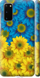Чехол Жёлто-голубые цветы для Samsung Galaxy S20
