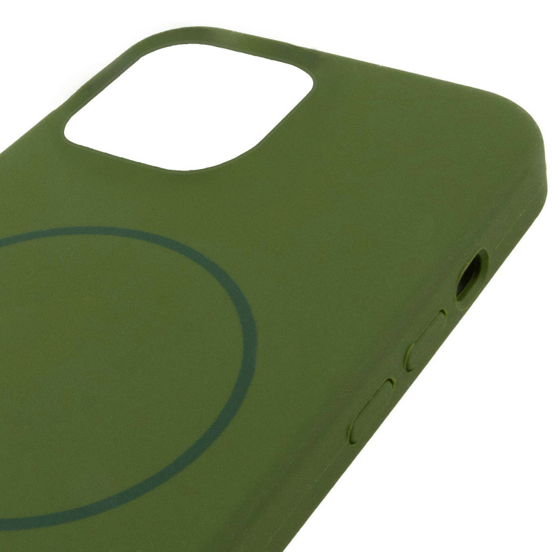 Чохол Silicone Case Full Protective (AA) NO LOGO with Magnetic Safe на Apple iPhone 11 Pro Max (6.5") (Зелений / Dark Olive) в магазині vchehle.ua