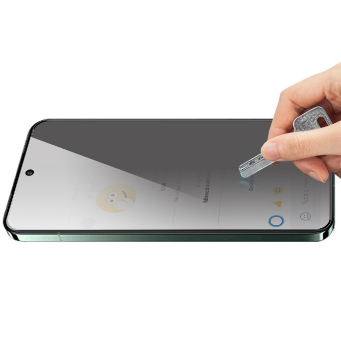 Фото Захисне скло Privacy 5D (full glue) на Samsung Galaxy A55 / A35 (Чорний) в маназині vchehle.ua