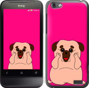 

Чехол Весёлый мопс для HTC One V t320e 928363