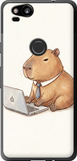 Чохол Funny Capybara CEO Working на Google Pixel 2