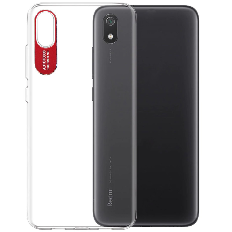 

TPU чехол Epic clear flash для Xiaomi Redmi 7A (Бесцветный / Красный) 767134