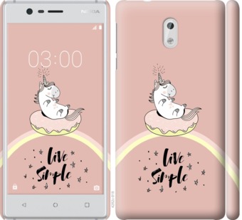 

Чехол Единорожка в пончике для Nokia 3 719651