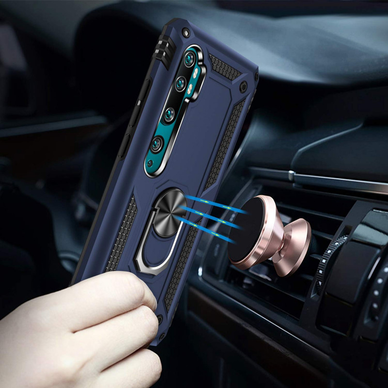Купить Ударопрочный чехол Serge Ring for Magnet для Xiaomi Mi Note 10 / Note 10 Pro / Note 10 Lite (Темно-синий) на vchehle.ua