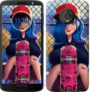

Чехол Прикольная девочка со скейтбордом для Motorola Moto G6 763993
